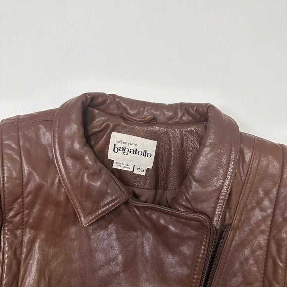 Vintage Bagatelle Leather Bomber Jacket M - Picture 4 of 5